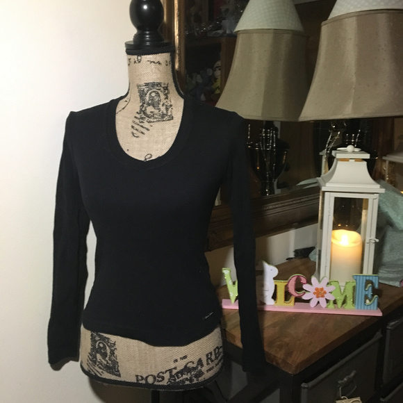 Guess Tops - **DONATED**Guess Jeans Black Long Sleeve Top